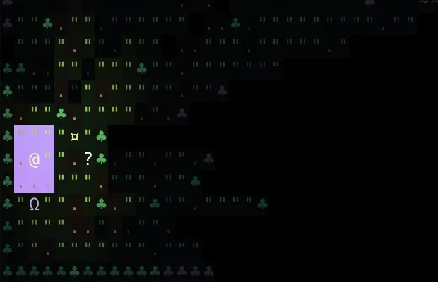 Torchlit grass at night beside a vessel cradle. The player, just woken in a clone of themselves, stands in a violet flash, with their dropped gear lying nearby.